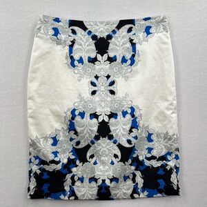 3For$20 Worthington Blue/Black Demask Pencil Skirt Size 14